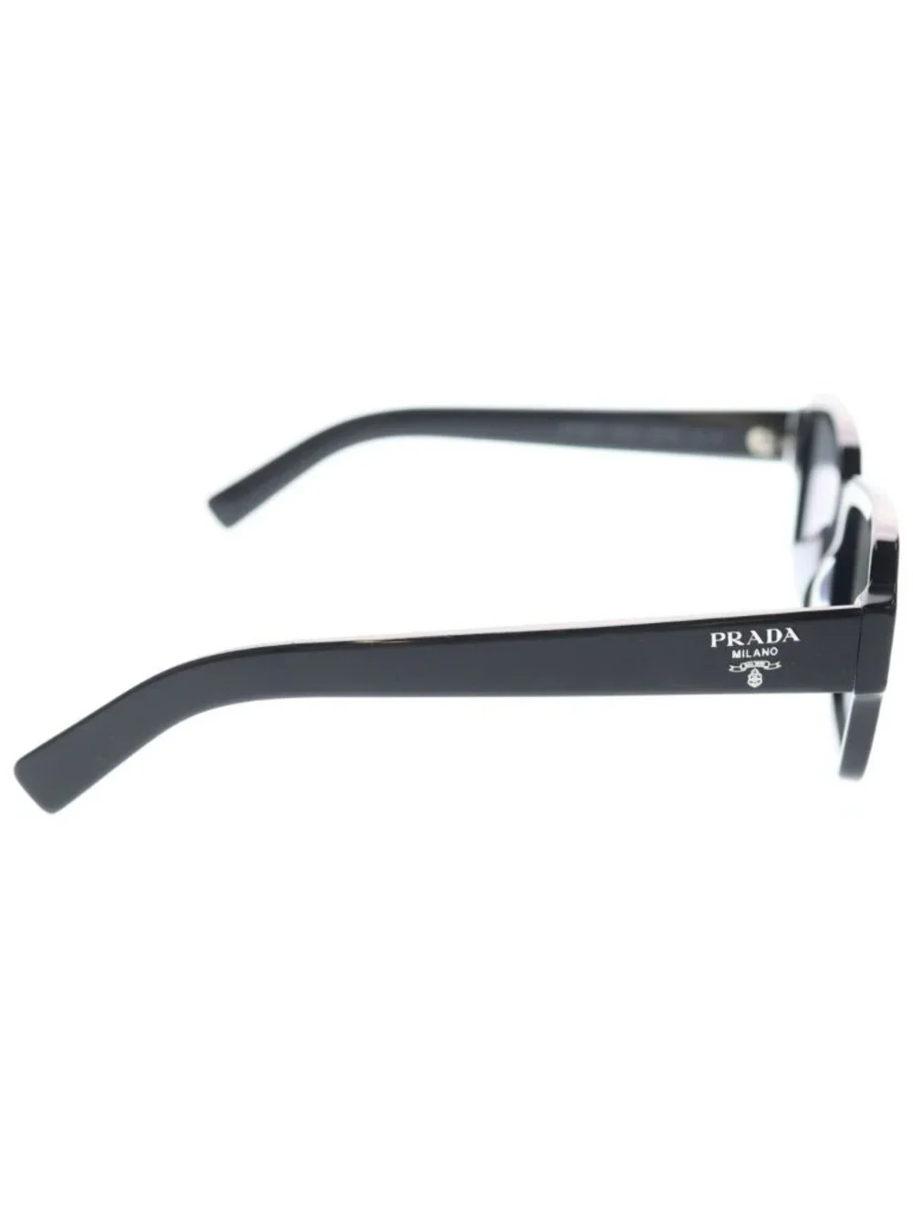 Prada Acetate Frame Side Logo Square Sunglasses Black Eyewear